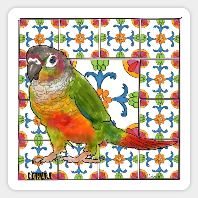 Conure Talavera Sticker by kschowe